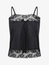 Ensemble pyjama à détail dentelle et noeud - Noir - 1