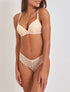 Ensemble push up en dentelle et noeud - Beige - 1
