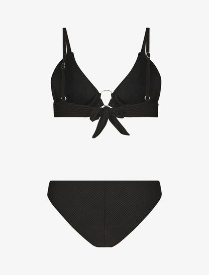 Bikini texturé à anneaux - Noir - 4