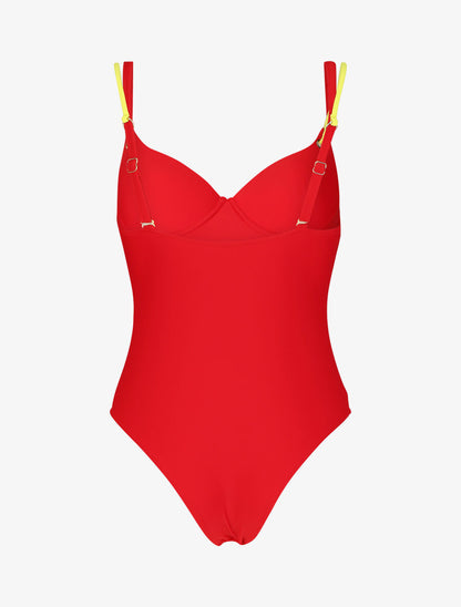 Maillot de bain une pièce à liens - Rouge - 4
