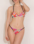 Bikini triangle imprimé fleuri - Rouge - 1