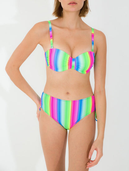 Bikini à imprimé arc-en-ciel - Bleu - 1