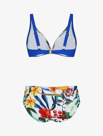 Bikini à imprimé tropical - Bleu roi - 4