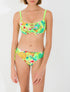 Bikini à imprimé fleuri - Jaune fluo - 1