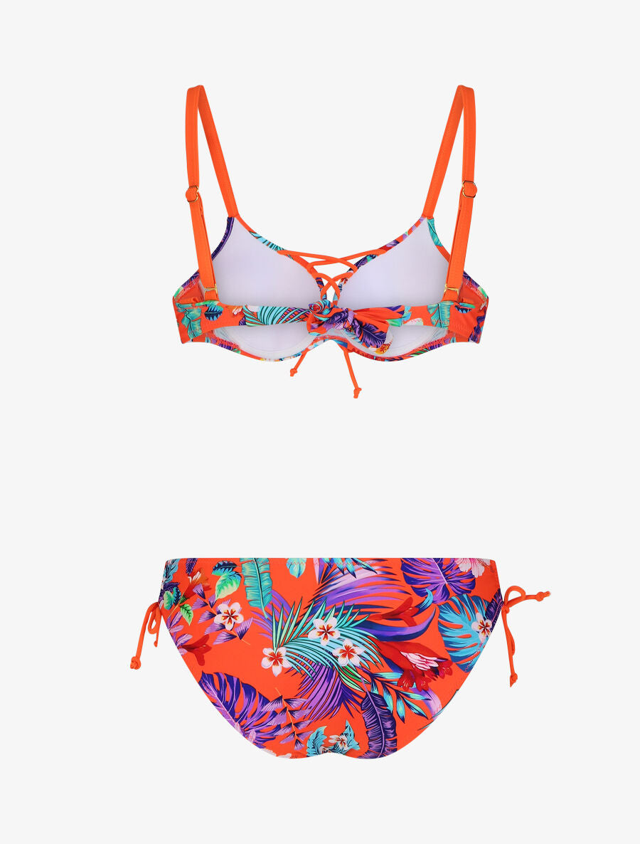 Bikini à imprimé fleuri - Orange - 4