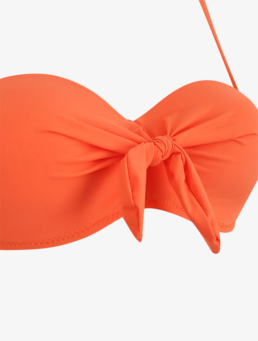 Bikini à noeud - Orange fluo - 4