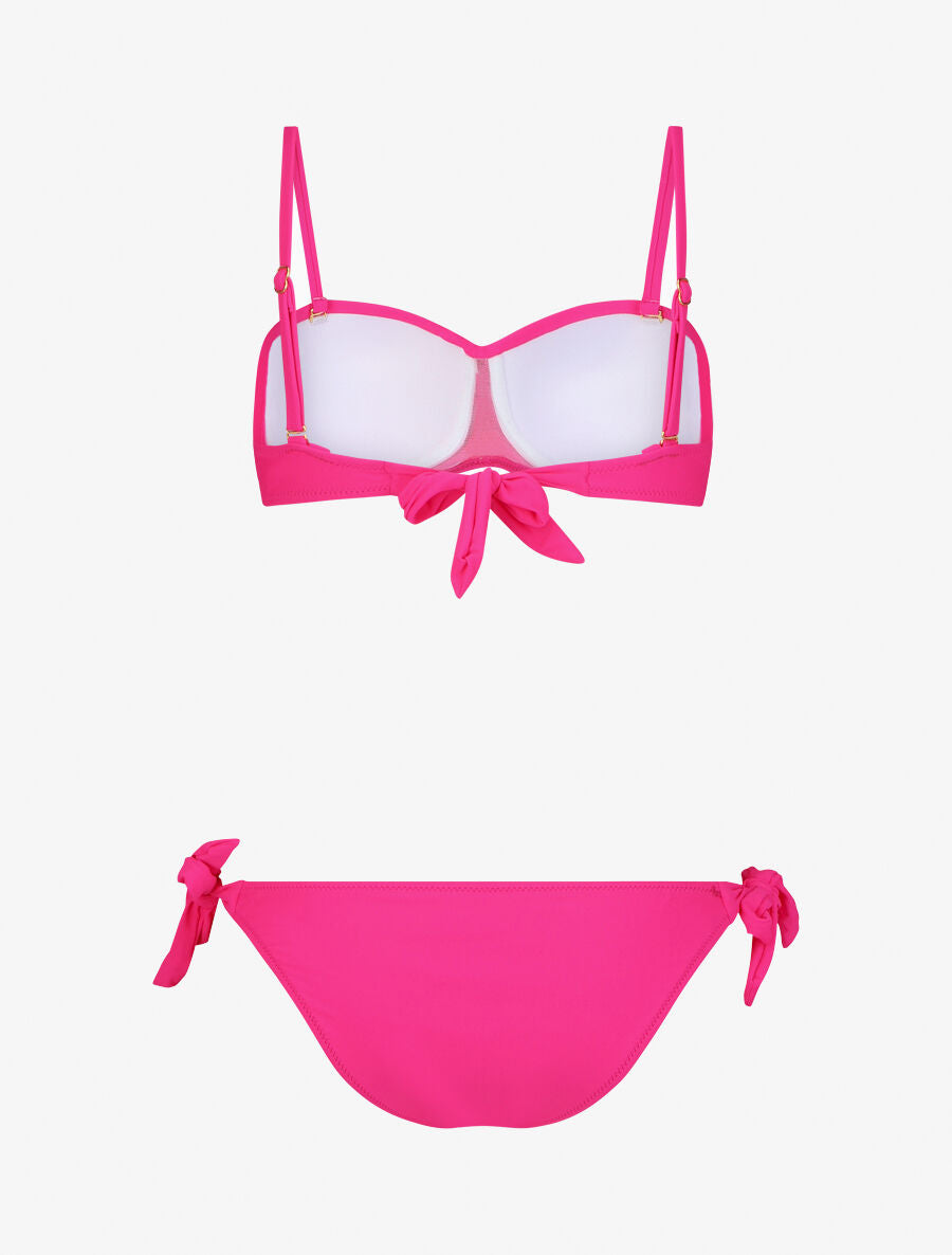 Bikini uni et noeuds - Fushia - 2