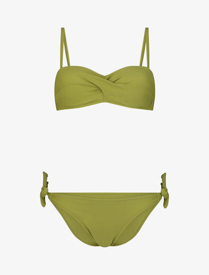 Bikini uni et noeuds - Vert anis - 1