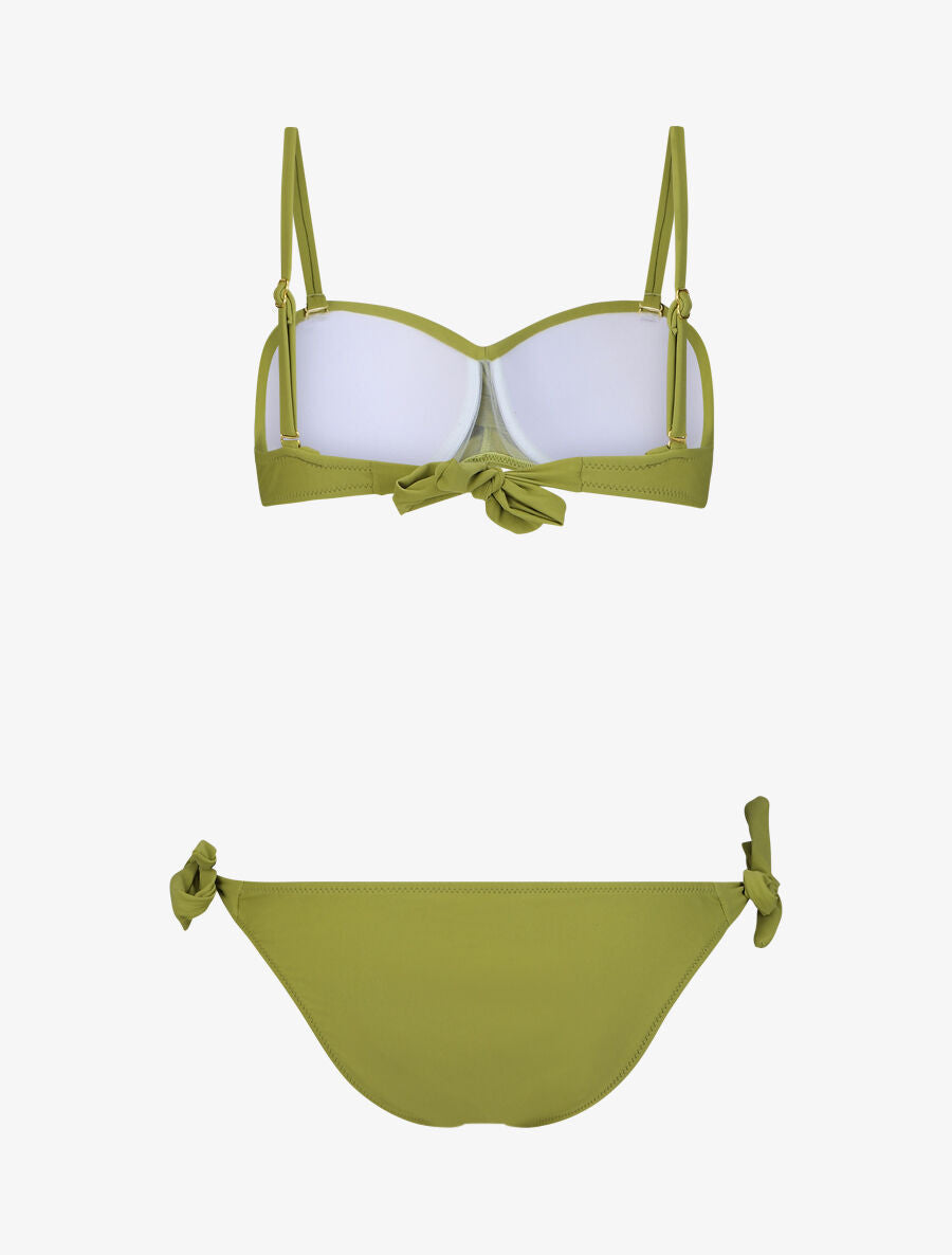 Bikini uni et noeuds - Vert anis - 2