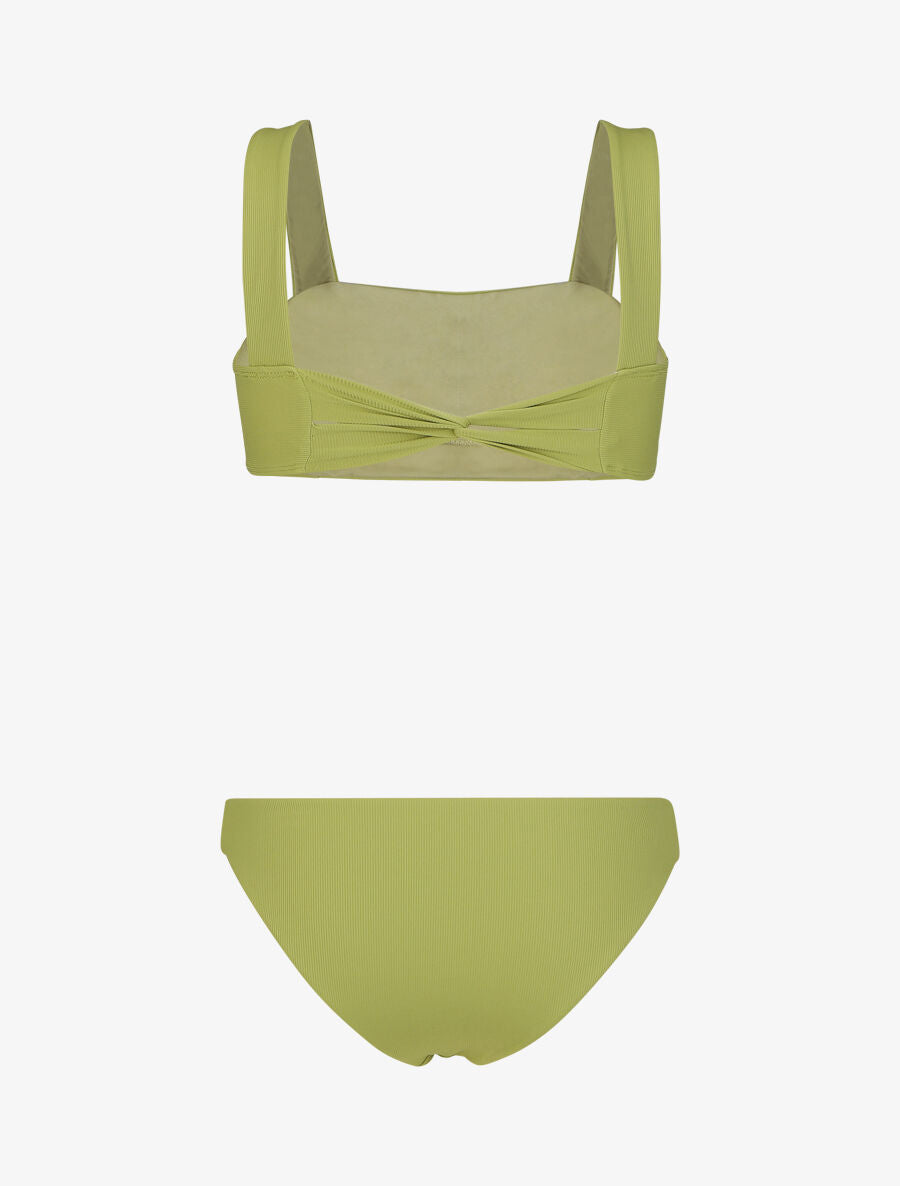 Bikini uni côtelé - Vert anis - 3