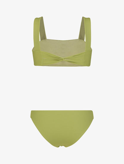 Bikini uni côtelé - Vert anis - 3