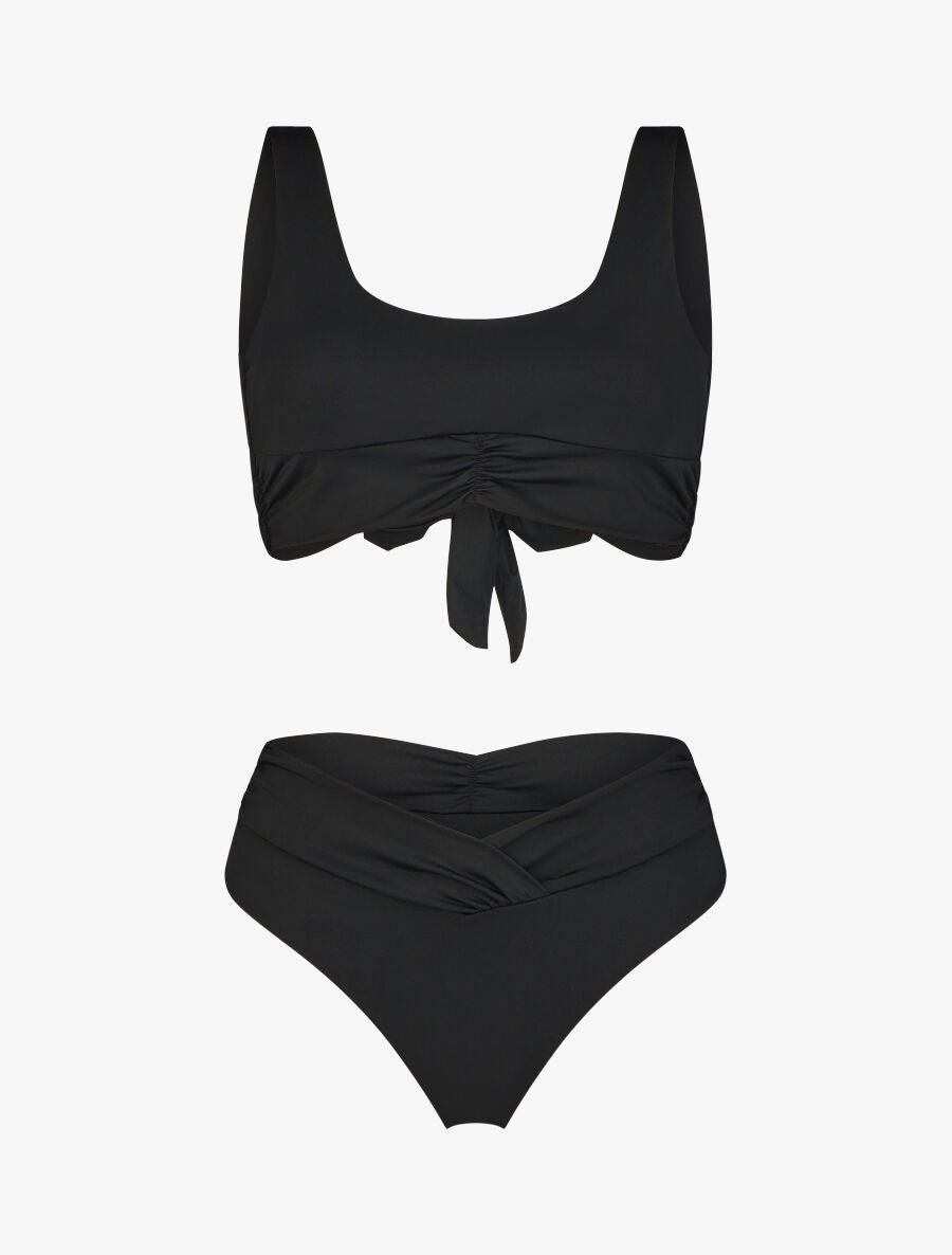 Bikini brassière et tanga montant - Noir - 5