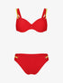 Bikini uni à double bretelles - Rouge - 1
