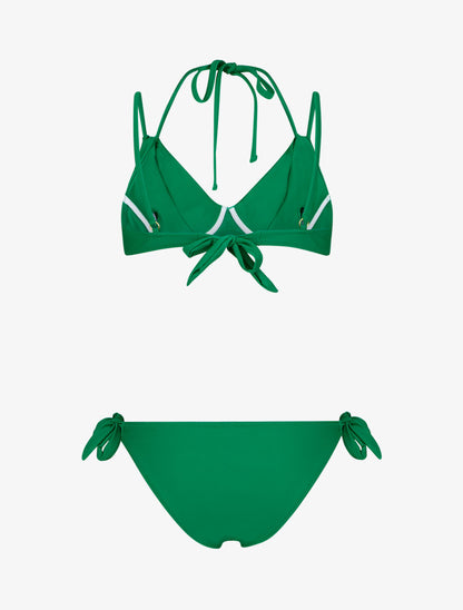 Bikini uni à nouer - Vert - 4