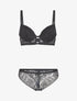 Ensemble soutien-gorge et culotte en dentelle - Noir - 4
