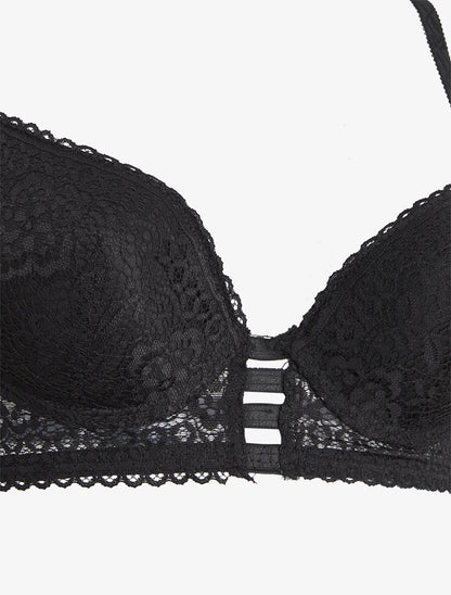 Ensemble soutien-gorge et culotte en dentelle - Noir - 3