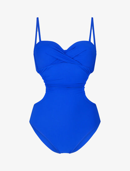 Trikini uni torsadé - Bleu électrique - 1