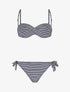 Bikini imprimé rayé - Marine - 1