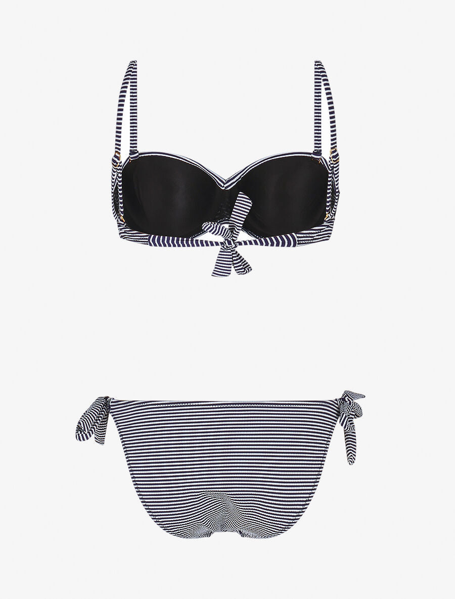 Bikini imprimé rayé - Marine - 2