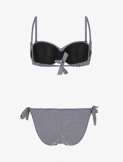 Bikini imprimé rayé - Marine - 2
