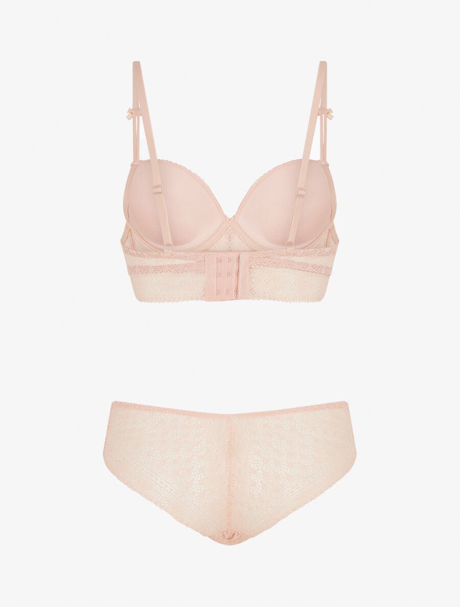 Ensemble soutien-gorge et culotte et bijoux strassé - Rose - 2