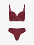 Ensemble soutien-gorge et tanga à bijoux lauriers strassés - Bordeaux - 1