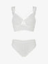 Ensemble lingerie en dentelle à liens - Blanc - 1